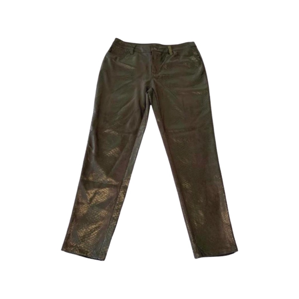 Eric Black Faux Leather Snakeskin Pants